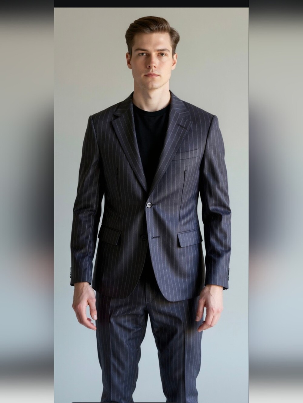 Mens Brooks Brothers Navy Pinstripe Suit. Size 41 Reg.